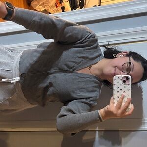 Gray Button-Up Cardigan